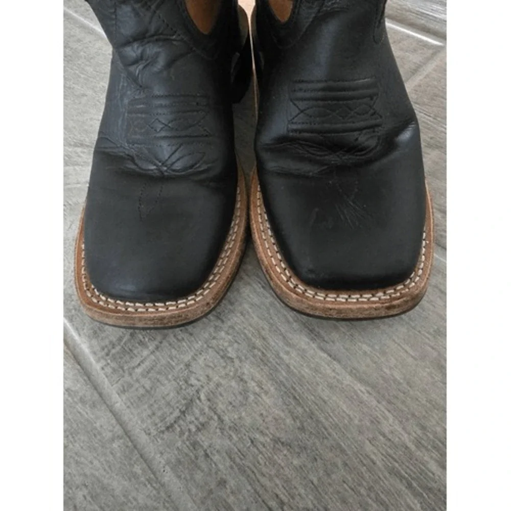 Old West Country Western Cowboy Boots Leather Square‎ Toe Unisex Size 1.5